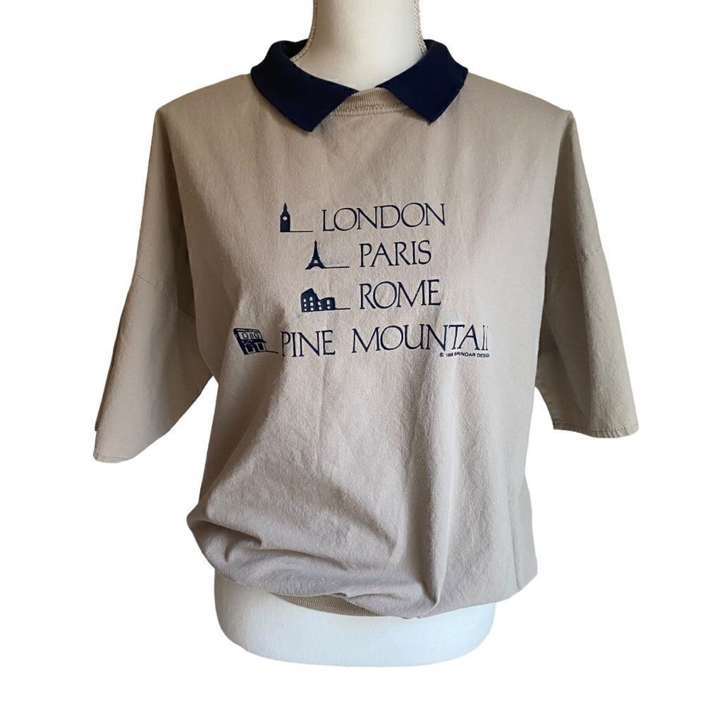Brindar Sport Vintage London Paris Rome Pine Mountain Top Size Large